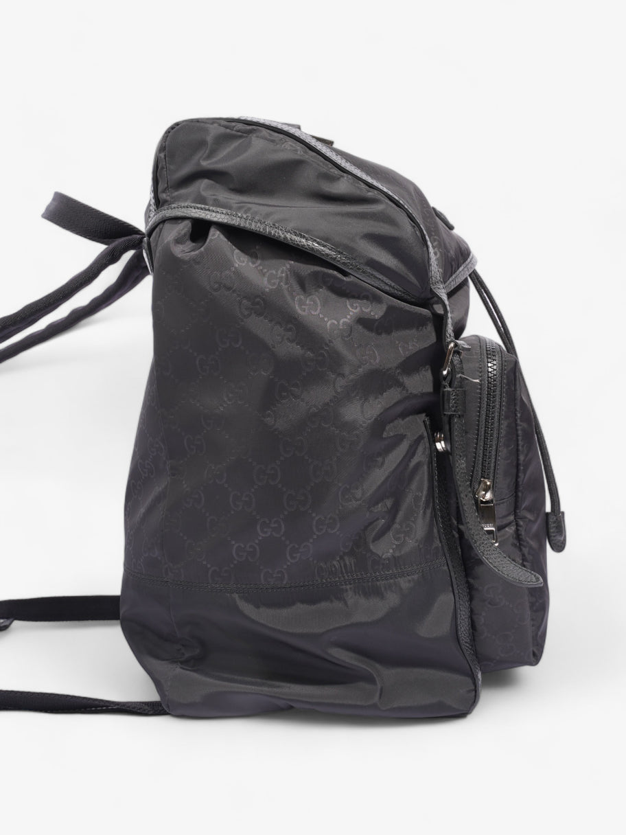 Gucci Travel Drawstring Rucksack Black GG Supreme Nylon Image 5