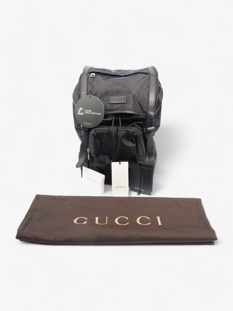 Gucci Travel Drawstring Rucksack Black GG Supreme Nylon Image 10