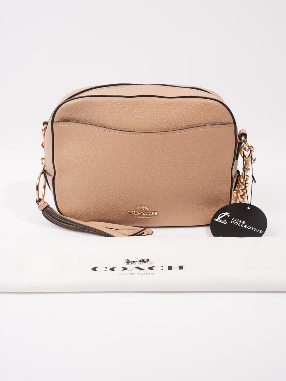 Coach Zip Around Camera Bag Beige Leather Image 11