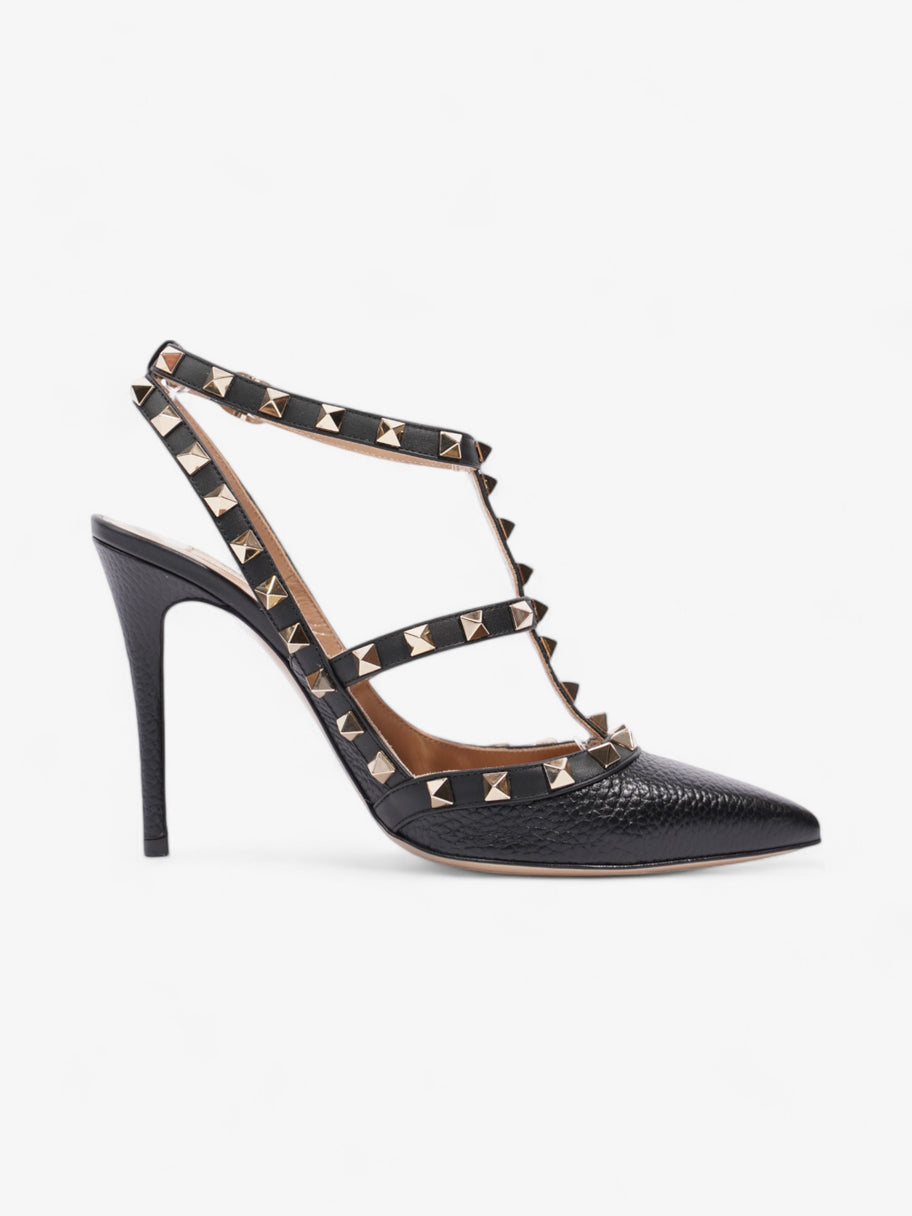 Valentino Rockstud Heels 100 Black / Gold Leather EU 37.5 UK 4.5 Image 4