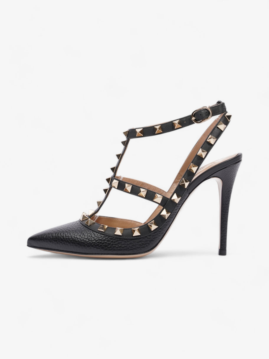 Valentino Rockstud Heels 100 Black / Gold Leather EU 37.5 UK 4.5 Image 5