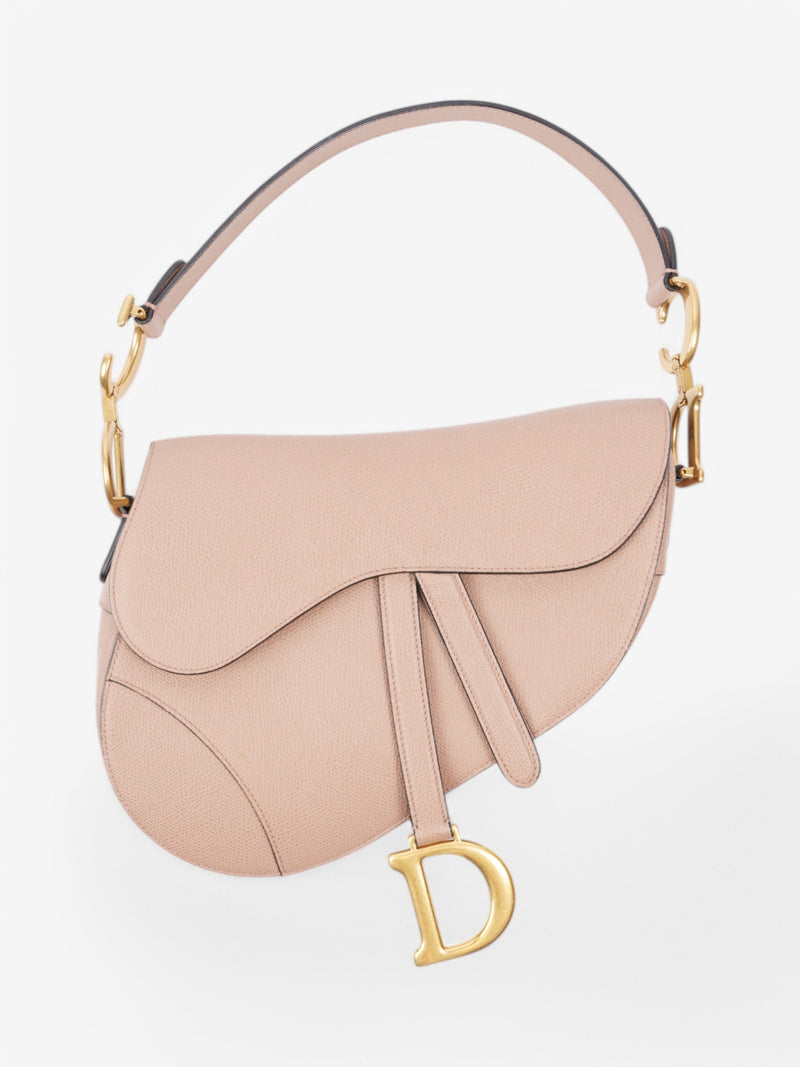  Christian Dior Saddle Bag Rose Beige  Calfskin Leather