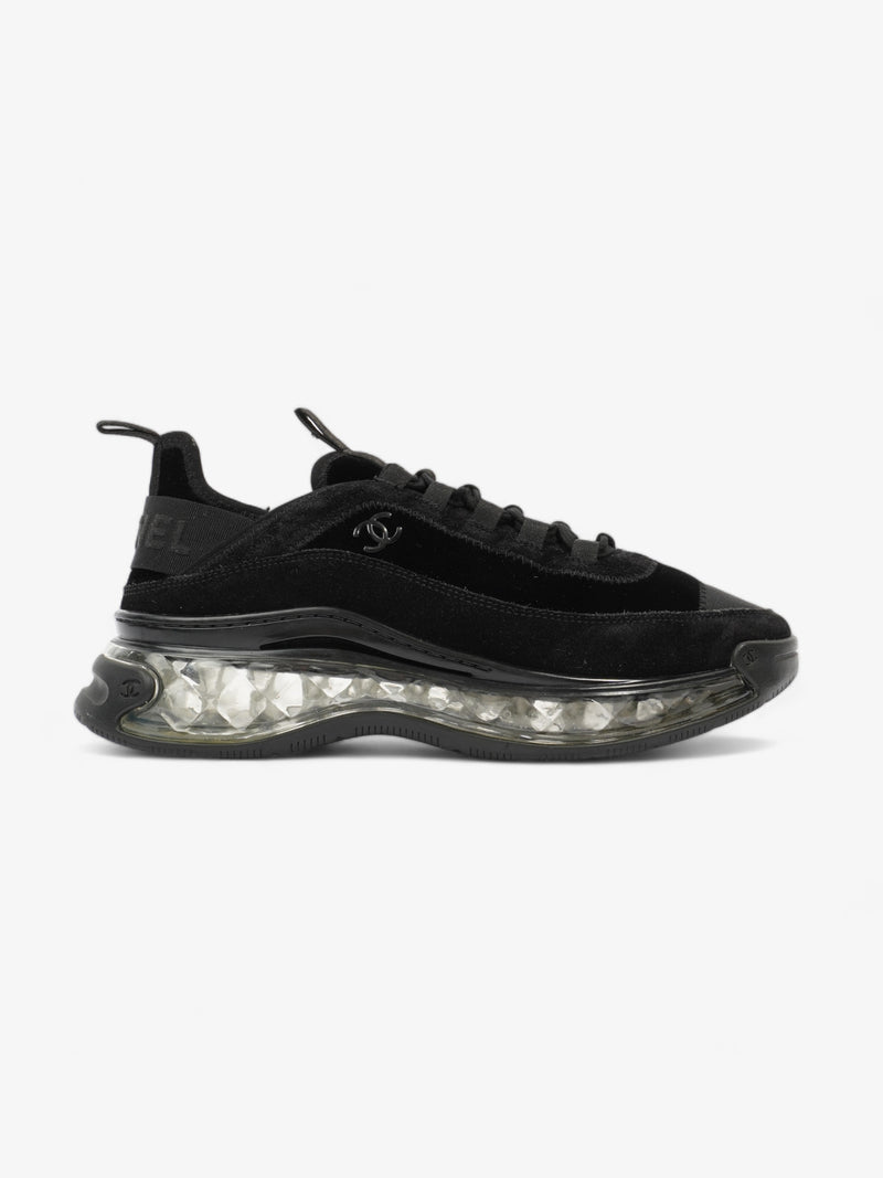  CC Logo Clear Sole Sneakers Black Velvet EU 39 UK 6