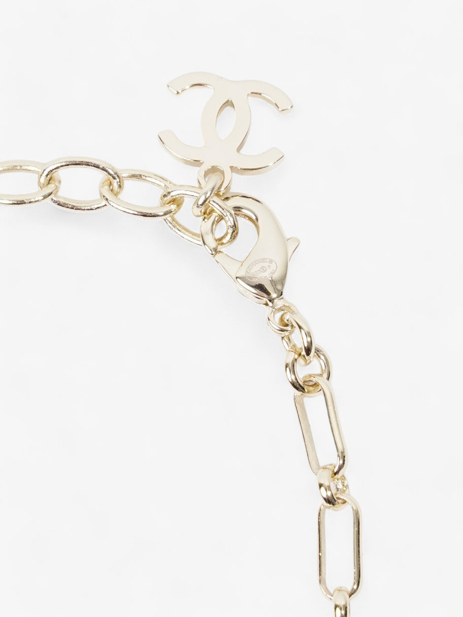 Chanel Pearl Logo Bracelet with Chain Ring Light Gold / Pearl Base Metal Image 3