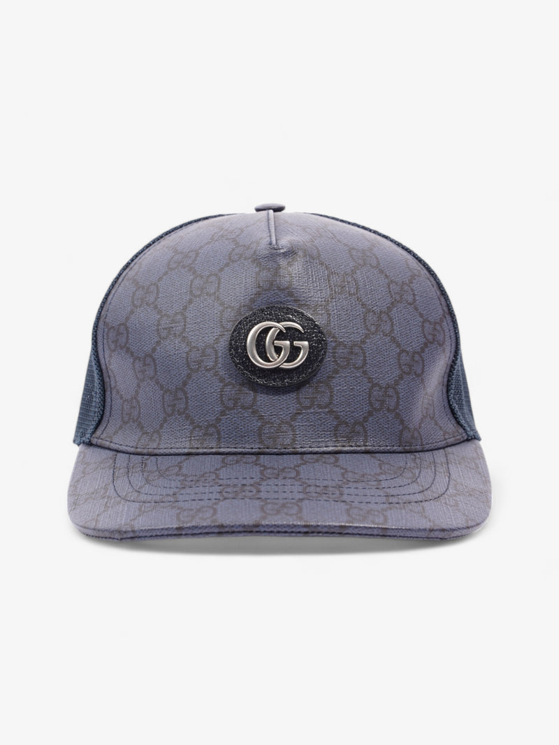  Gucci GG Baseball Cap GG Supreme / Navy Blue Cotton Large