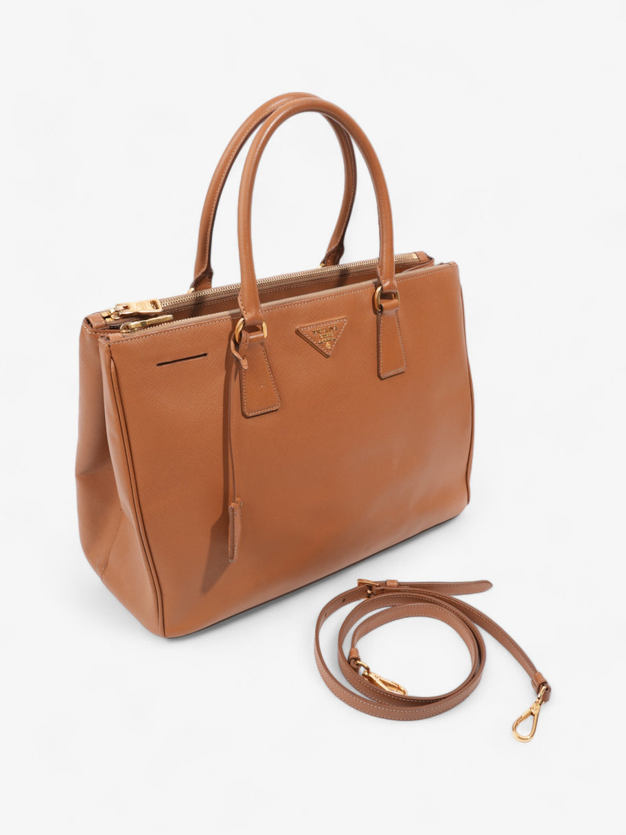 Prada Galleria Double Zip Caramel Brown  Saffiano Leather Image 7