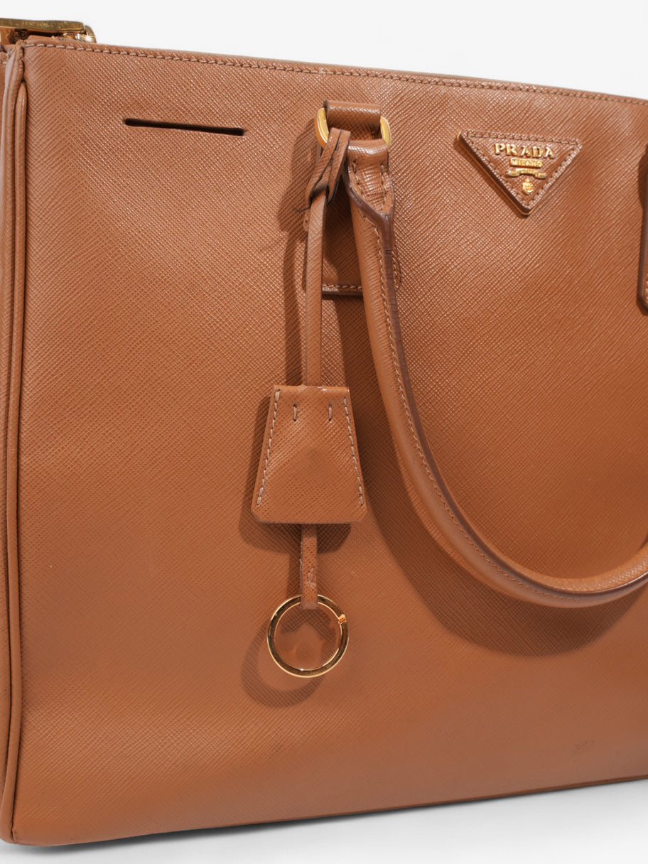 Prada Galleria Double Zip Caramel Brown  Saffiano Leather Image 8