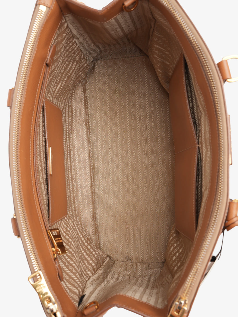 Prada Galleria Double Zip Caramel Brown  Saffiano Leather Image 9