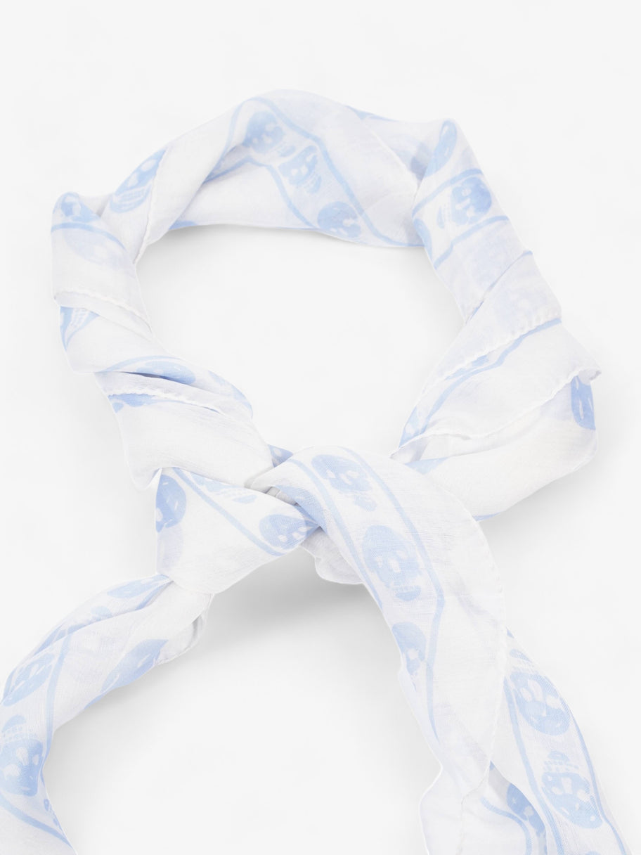 Skull Scarf White / Blue Silk Image 2