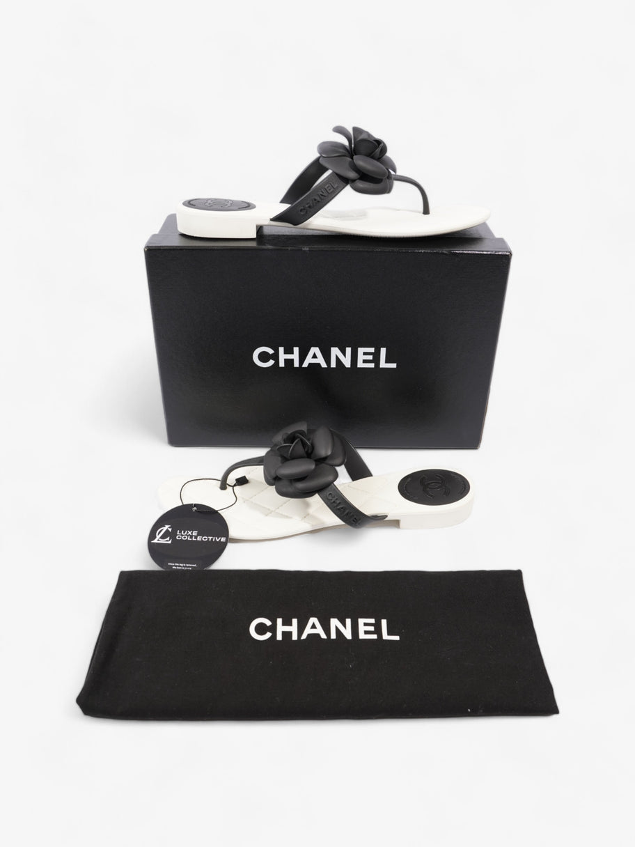 Chanel Camellia White / Black Rubber EU 40 UK 7 Image 9