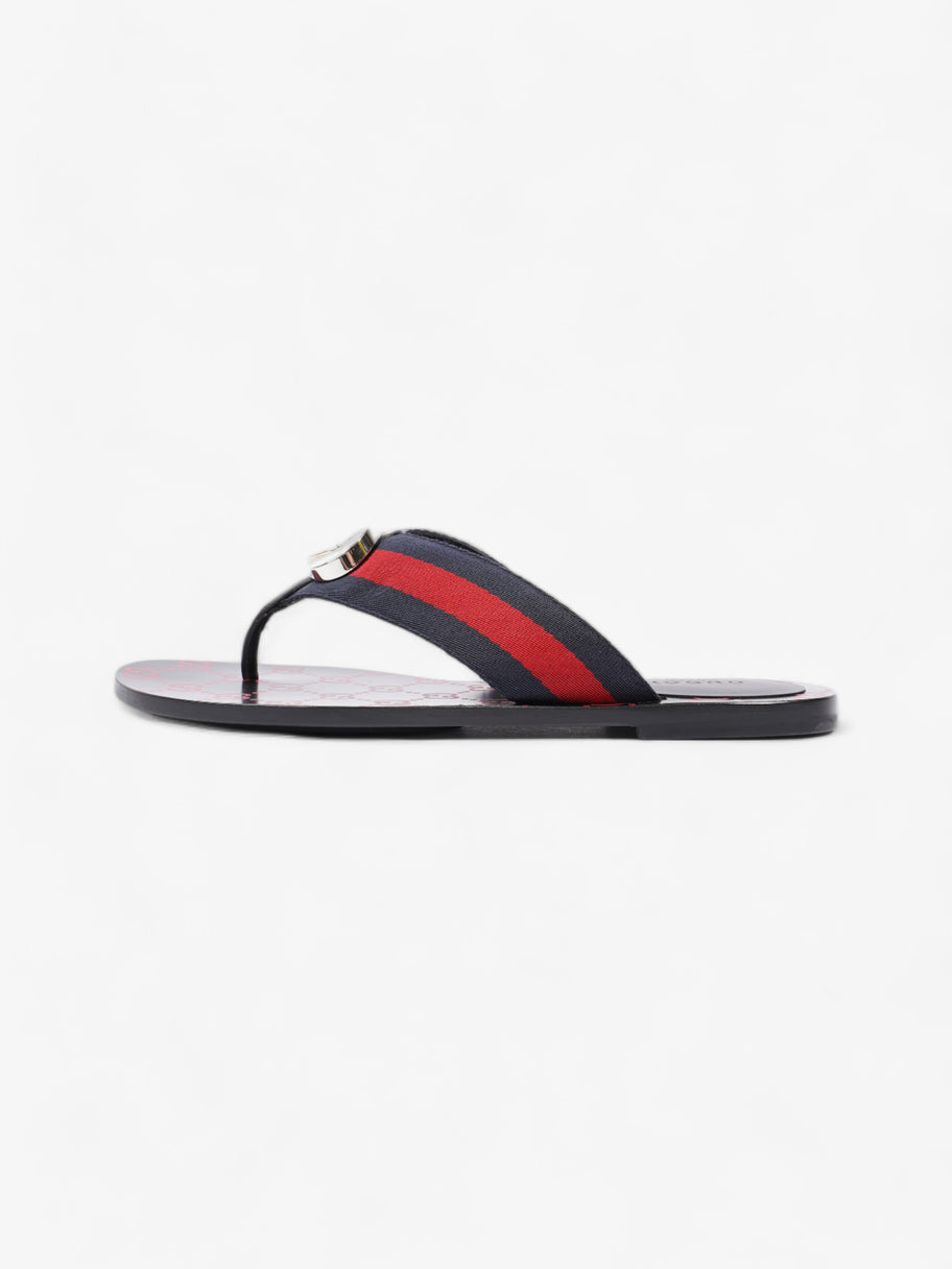 Gucci Web Stripe Thong Sandals Black / Red / Blue Canvas EU 36 UK 3 Image 5