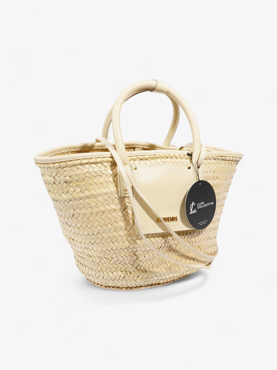 Jacquemus Le Panier Soli Tote Bag Ivory / Natural Palm Leaves Image 8