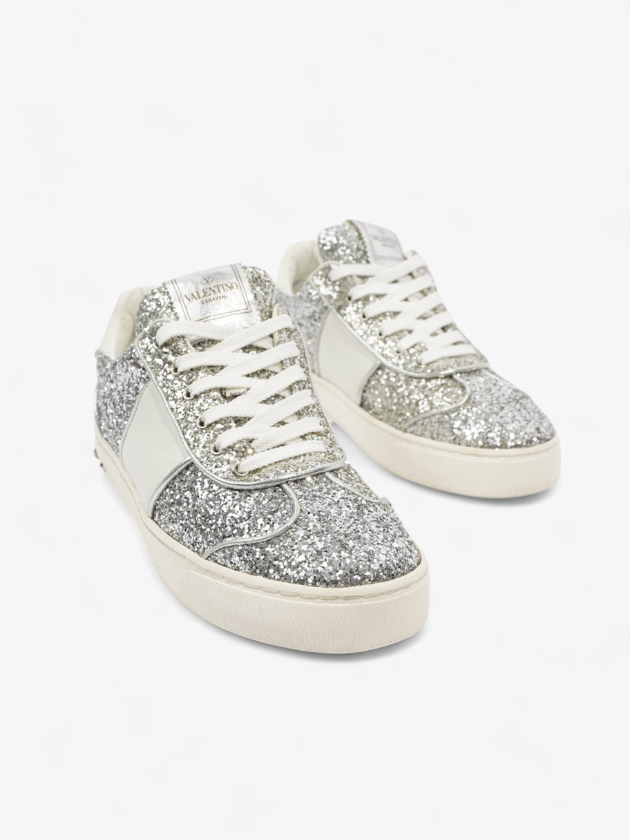 Fly Crew Sneaker Silver Glitter Leather EU 36.5 UK 3.5 Image 2