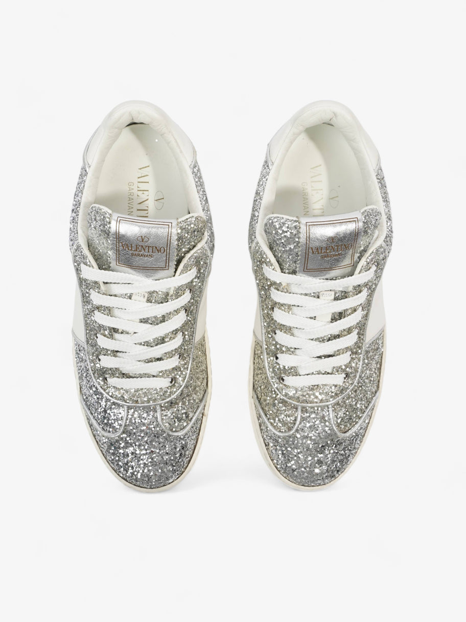 Fly Crew Sneaker Silver Glitter Leather EU 36.5 UK 3.5 Image 8