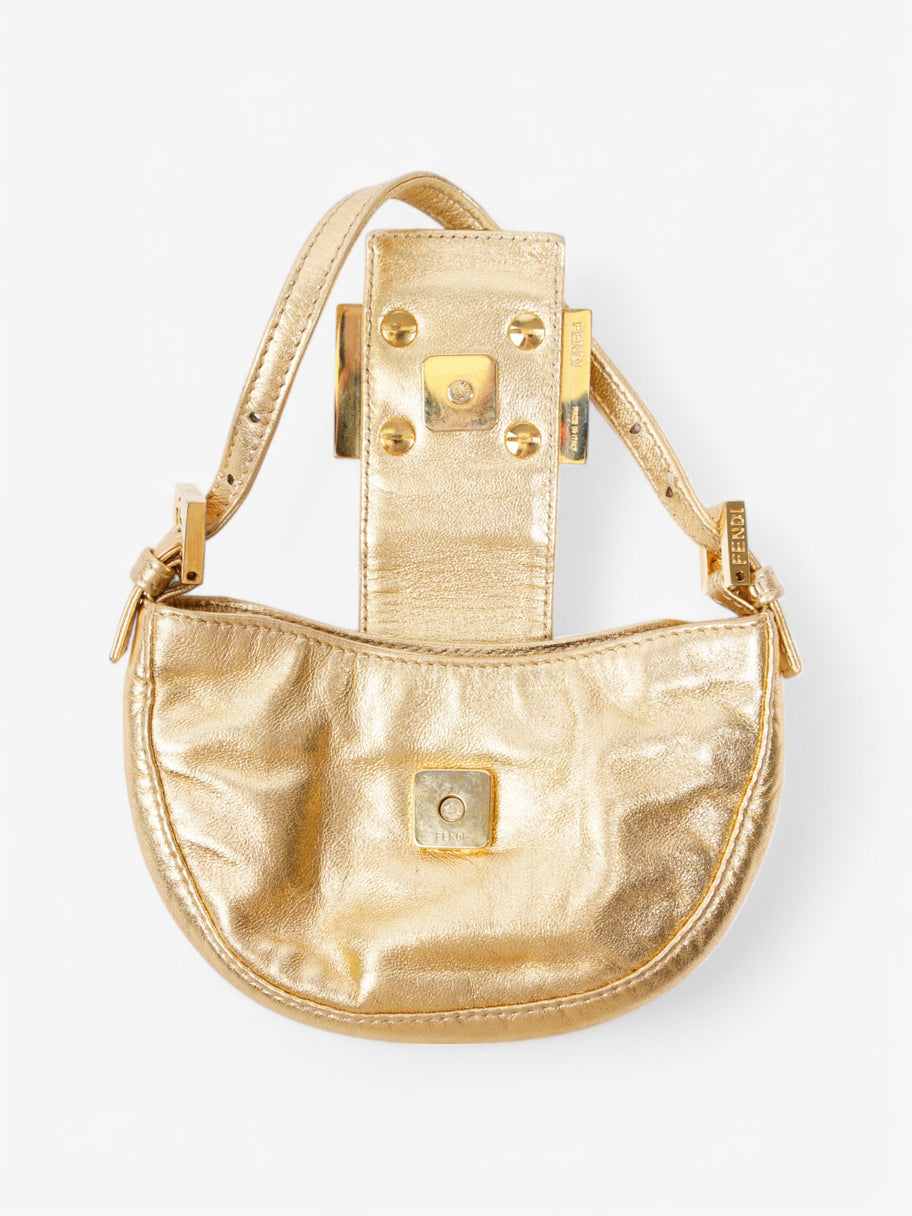 Fendi Croissant Gold / Crystal Leather Mini Image 8