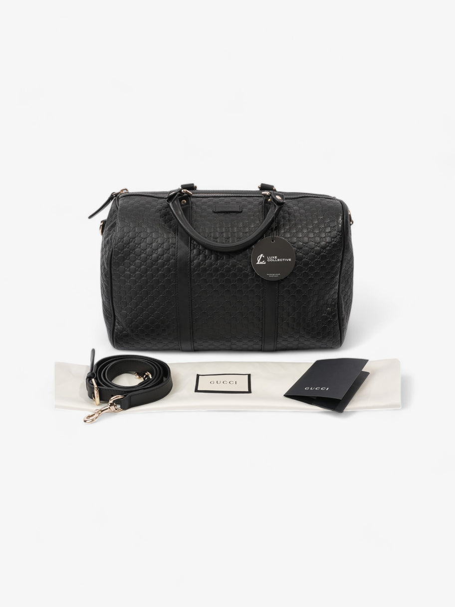 Gucci Boston Bag Black Guccissima Leather Image 10