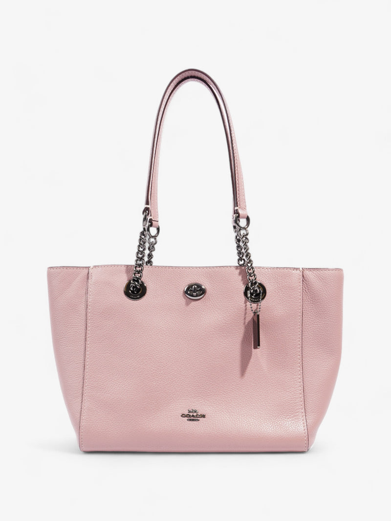  Coach Turnlock Chain 27 Dark Dusty Rose Leather