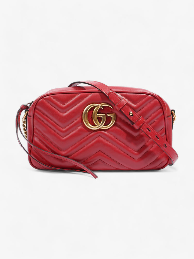  GG Marmont Zip Red Matelasse Leather Small