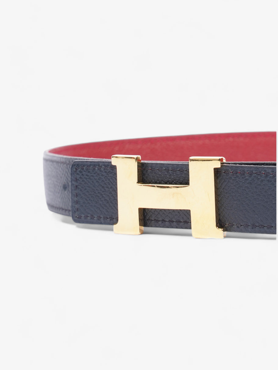 Constance H Belt Navy / Red Leather 75cm 30