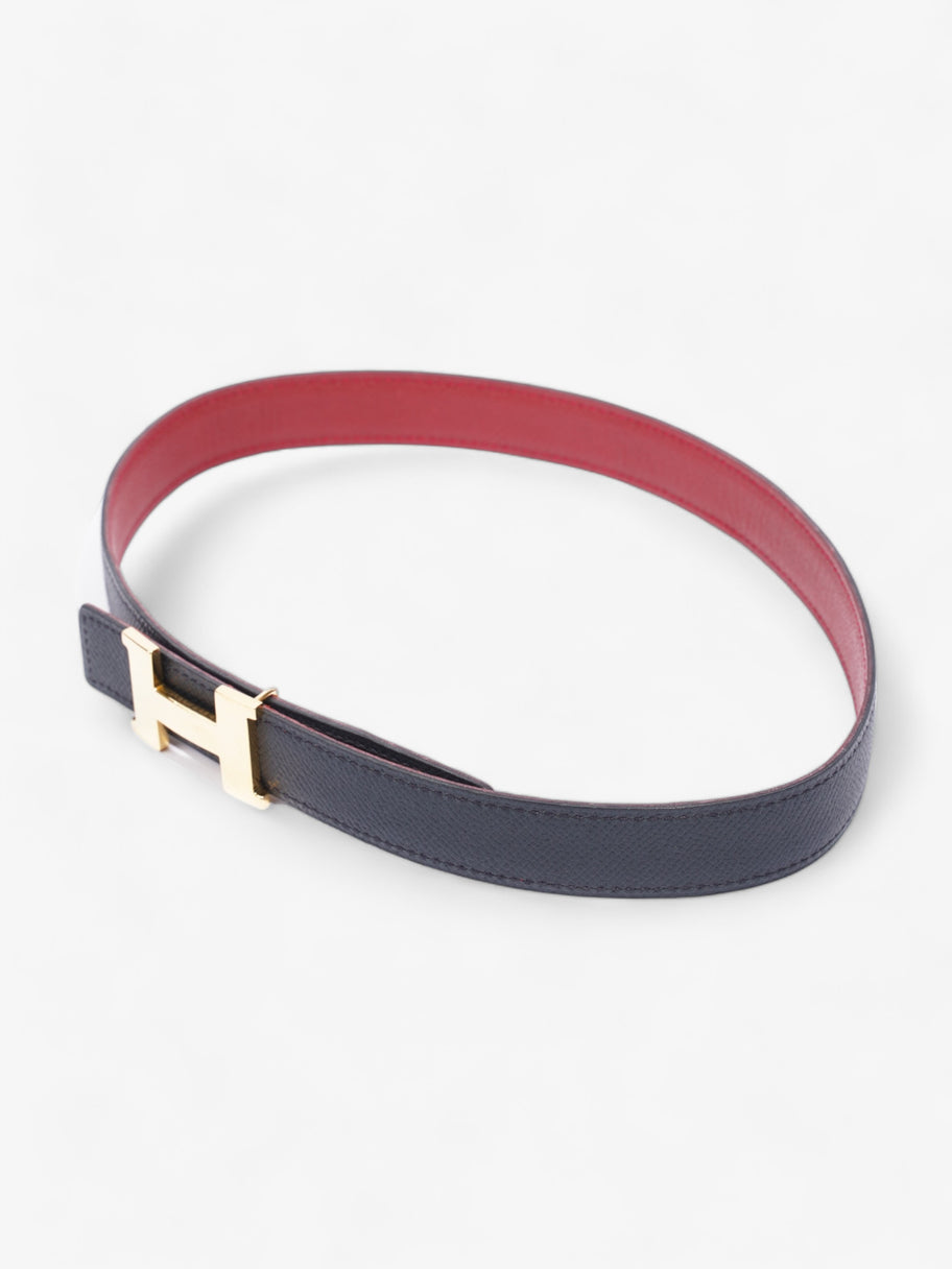 Constance H Belt Navy / Red Leather 75cm 30