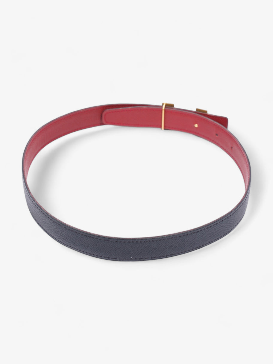 Constance H Belt Navy / Red Leather 75cm 30