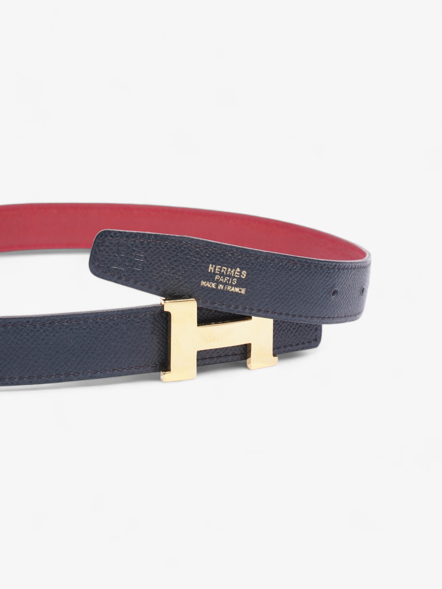 Constance H Belt Navy / Red Leather 75cm 30