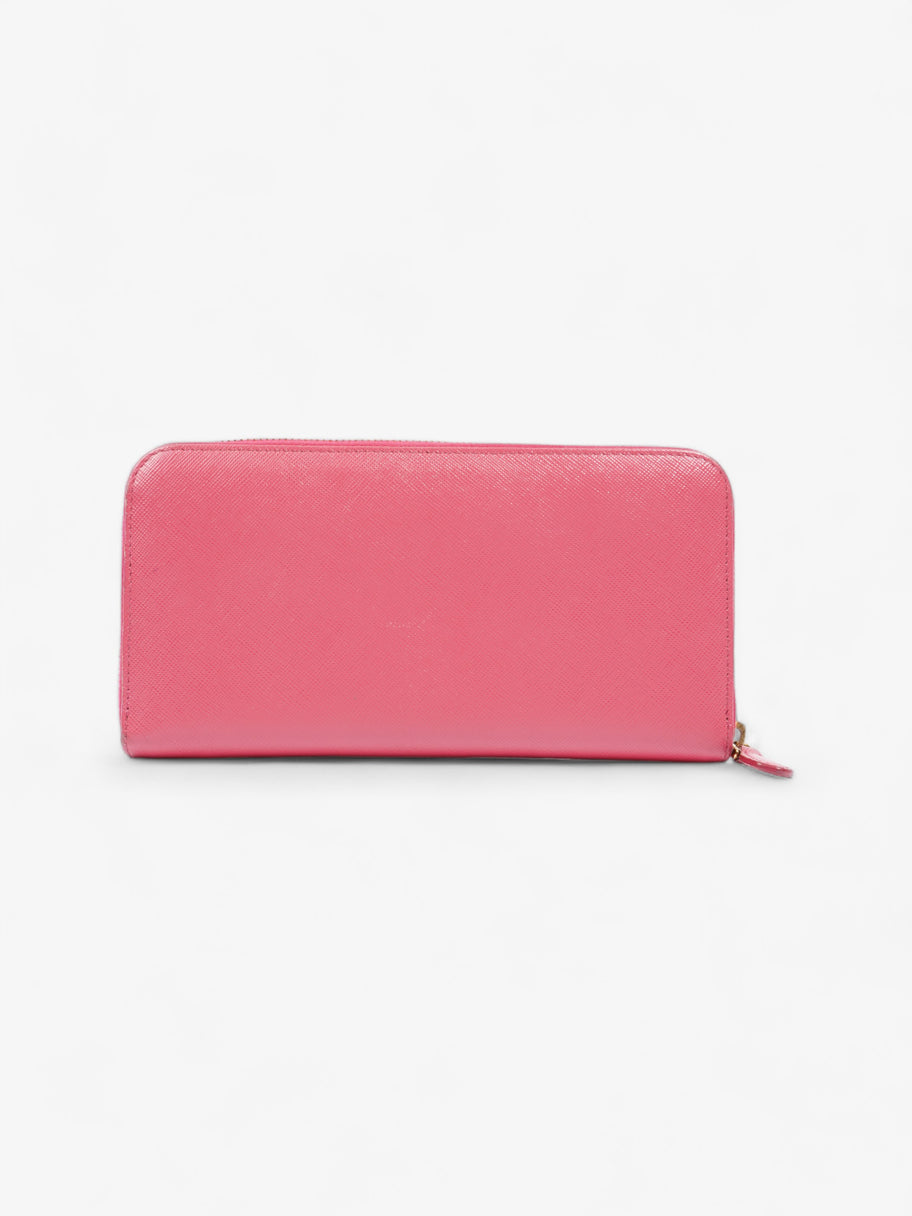 Zippy Ribbon Wallet Pink Saffiano Leather Image 4