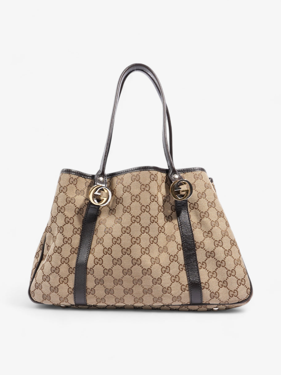 Interlocking G Tote Beige And Ebony GG Supreme / Brown Canvas Image 1