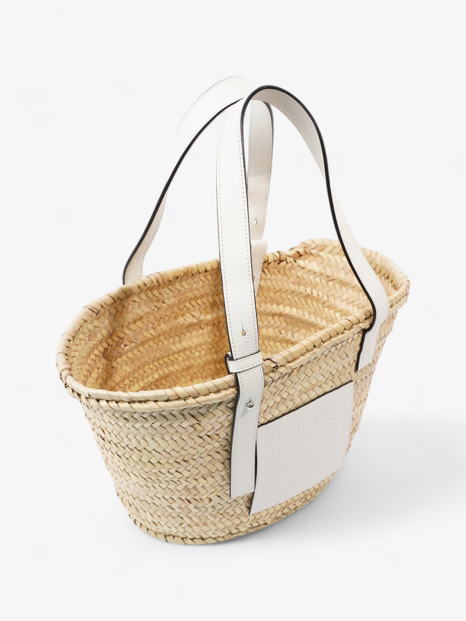 Basket Bag Natural / White Raffia Medium Image 7