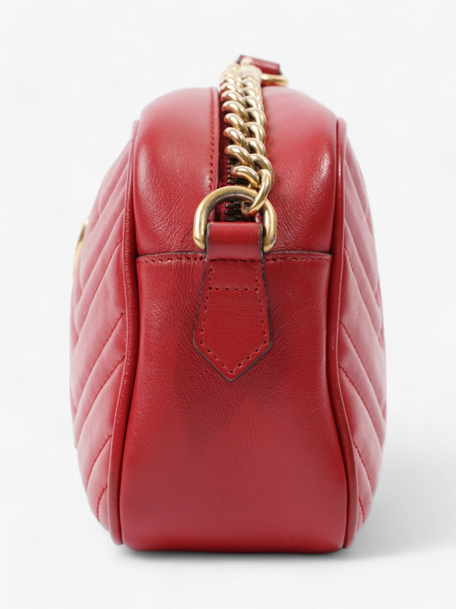 GG Marmont Red Matelasse Leather Small Image 3