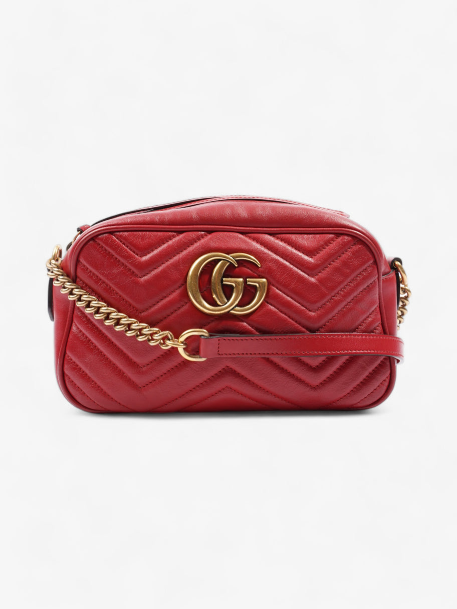 Gucci GG Marmont Zip Red Matelasse Leather Small Image 1