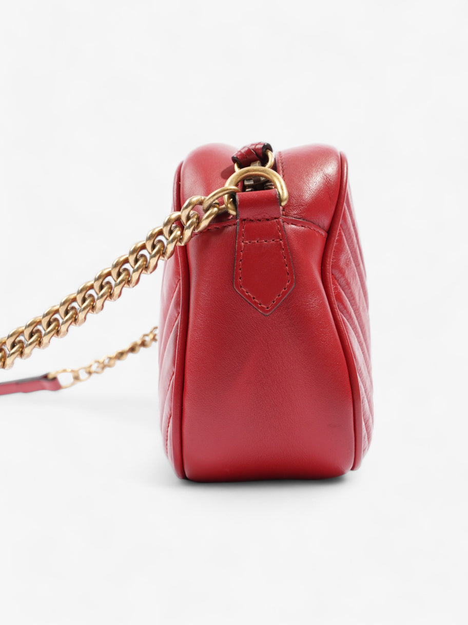 Gucci GG Marmont Zip Red Matelasse Leather Small Image 5