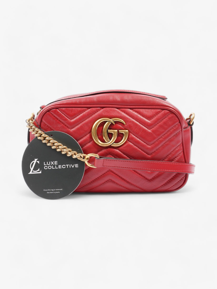 Gucci GG Marmont Zip Red Matelasse Leather Small Image 8