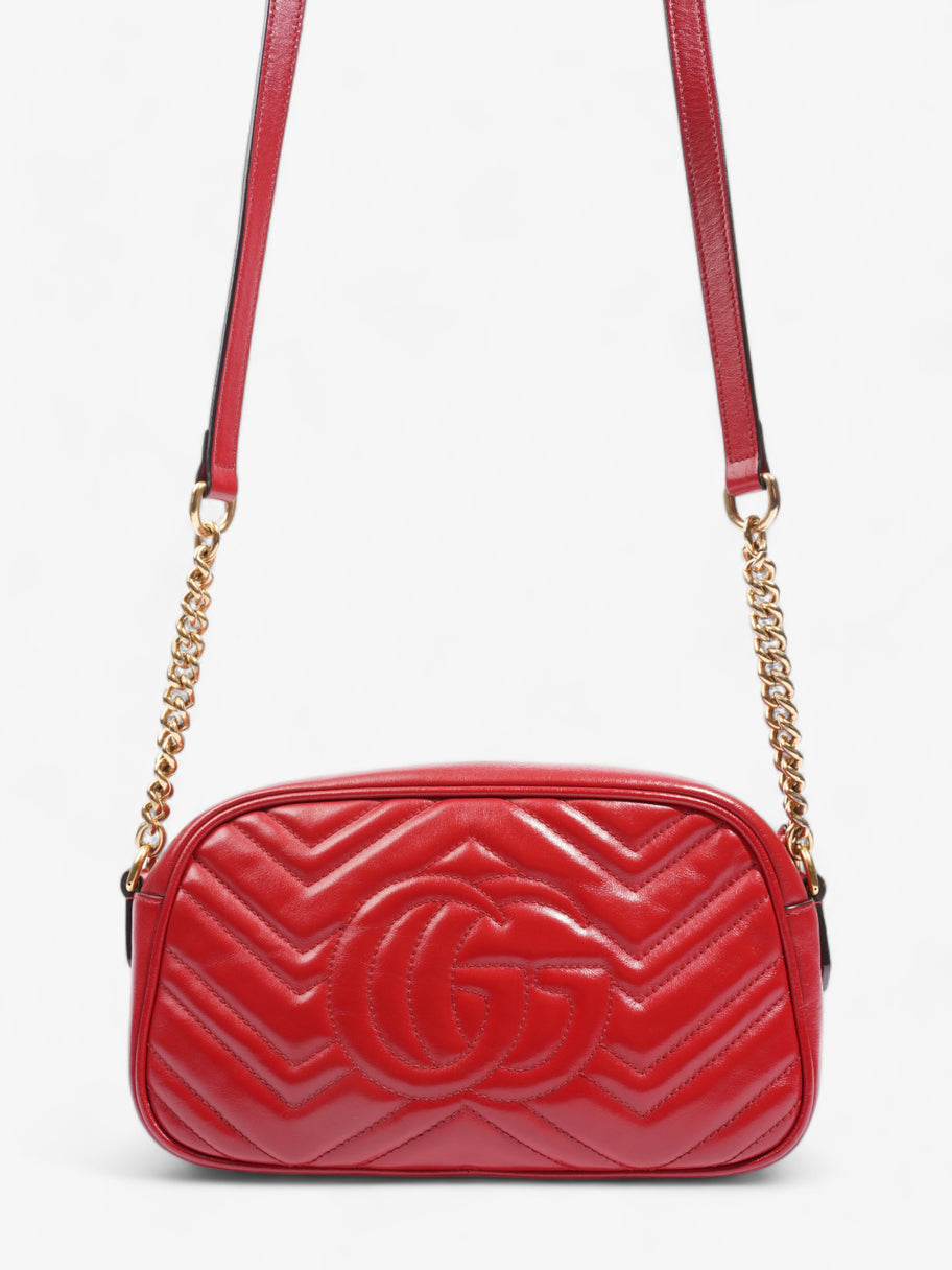 Marmont Zip Red Matelasse Leather Small Image 4