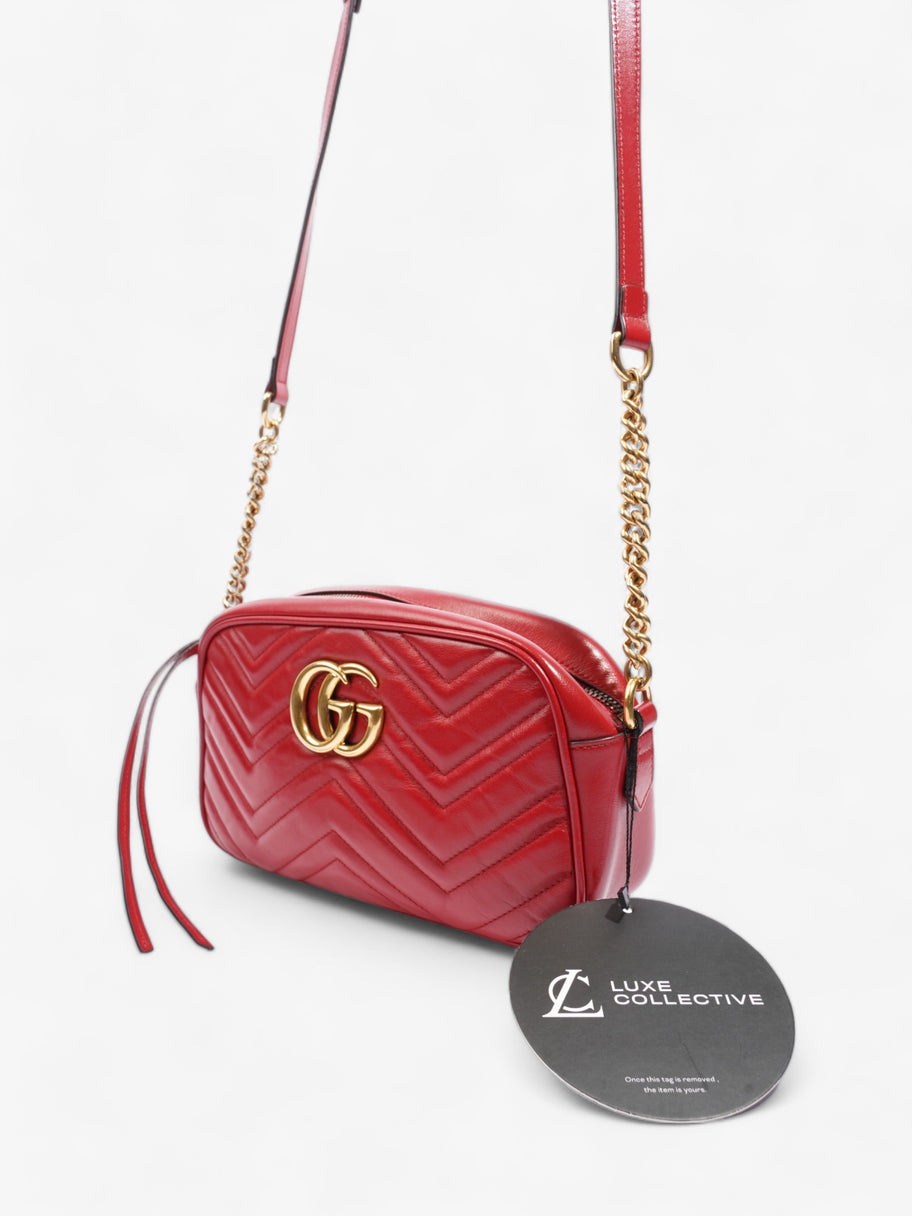 Marmont Zip Red Matelasse Leather Small Image 9