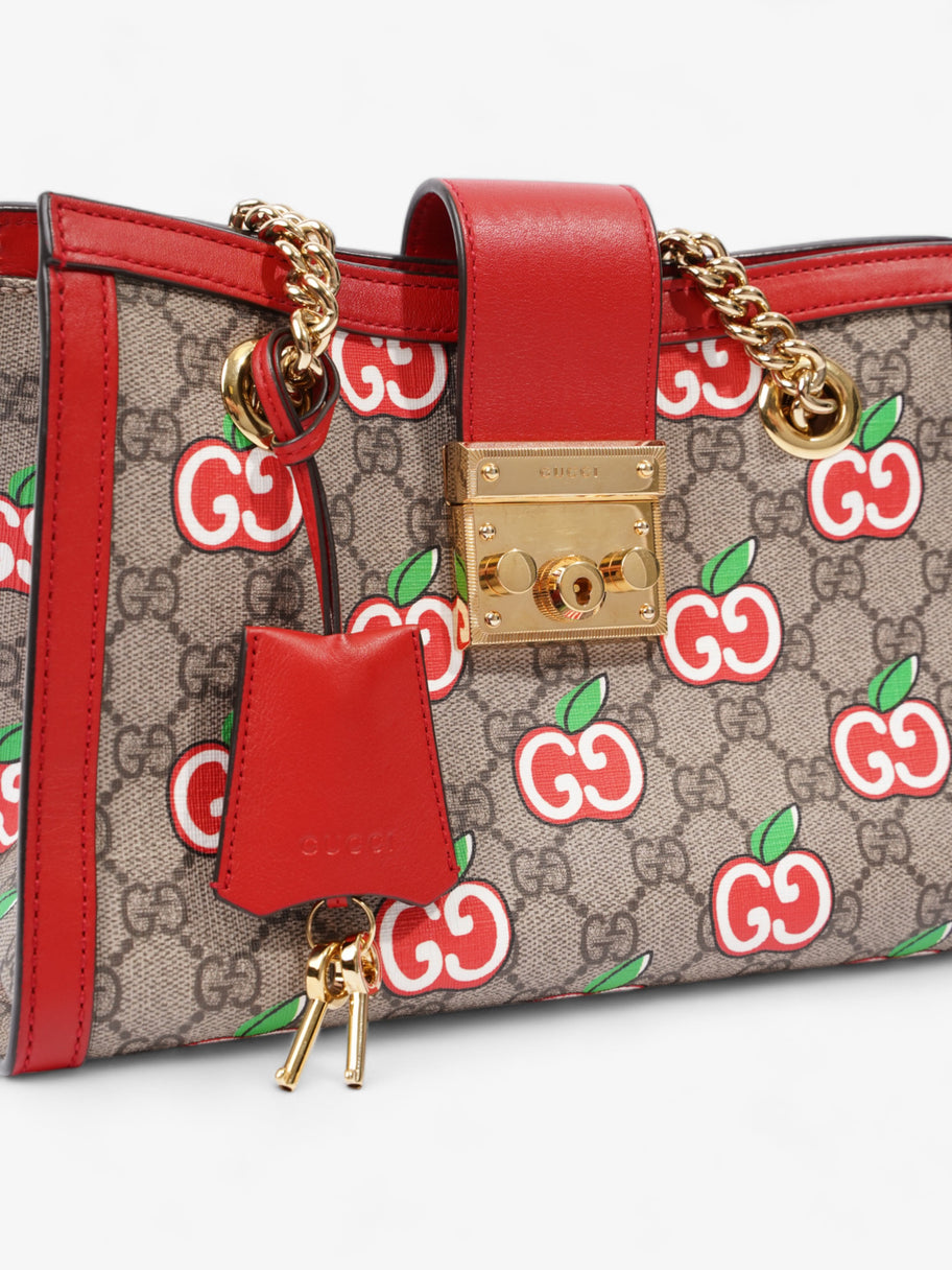 Gucci GG Apple Padlock Beige And Ebony GG Supreme / Red Coated Canvas Small Image 9