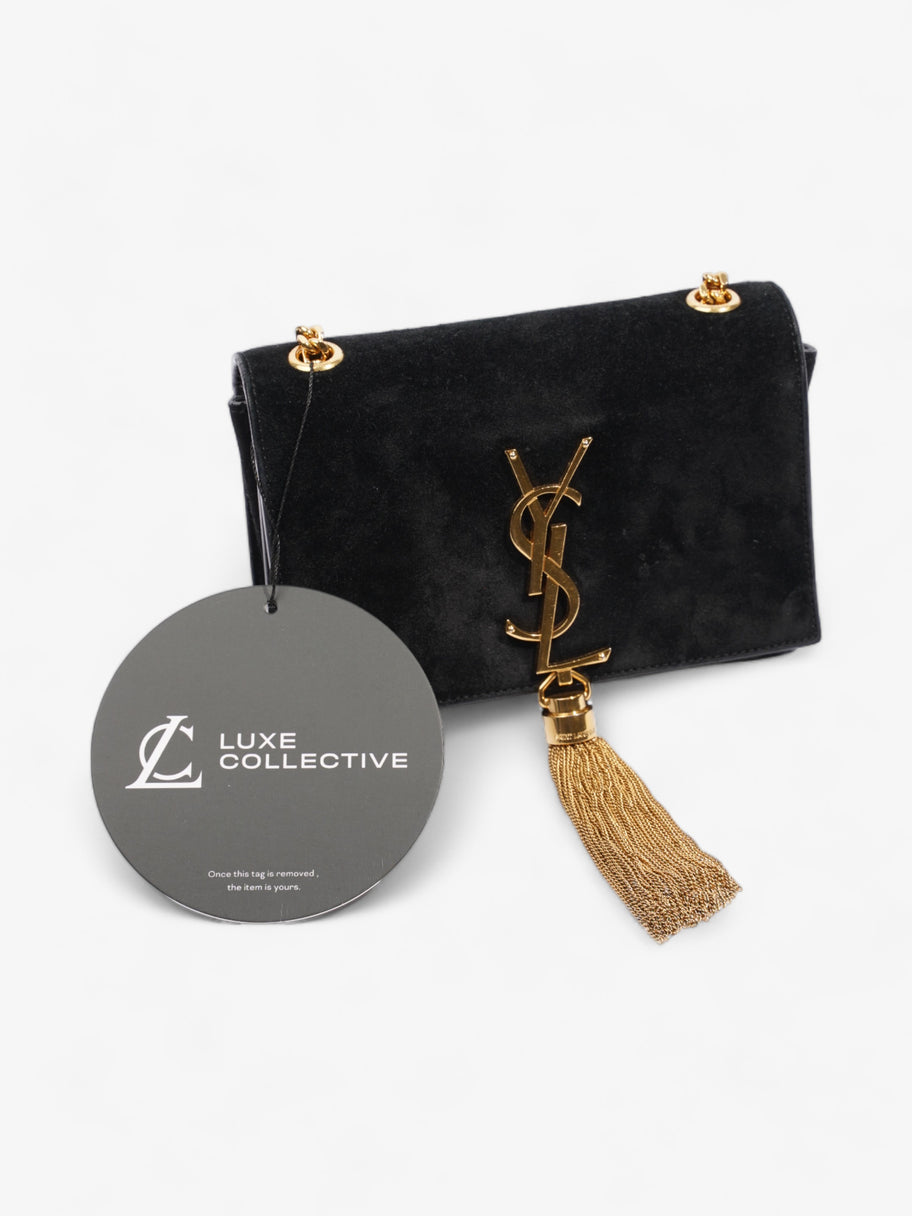 Kate Tassel Bag Black Suede Small Image 10