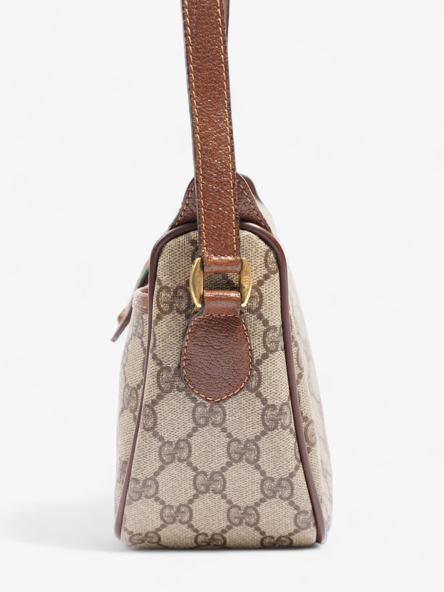 Gucci Old Gucci Sherry Line PVC & leather Shoulder bag Brown 001・58・6177 Supreme Print Coated Canvas Image 3