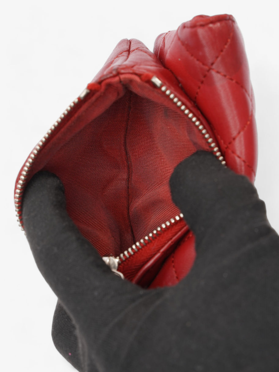 Coin Purse Red Lambskin Leather Image 9