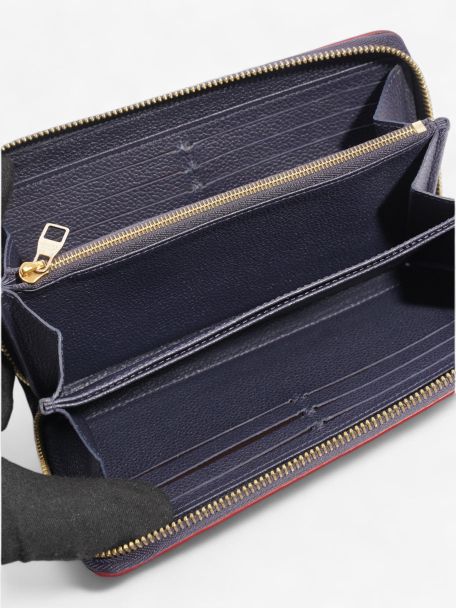 Zippy Wallet Navy Empreinte Leather Image 7