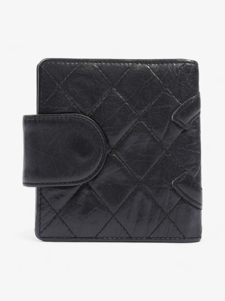 Cambon Lambskin Compact Wallet Black Lambskin Leather Image 3