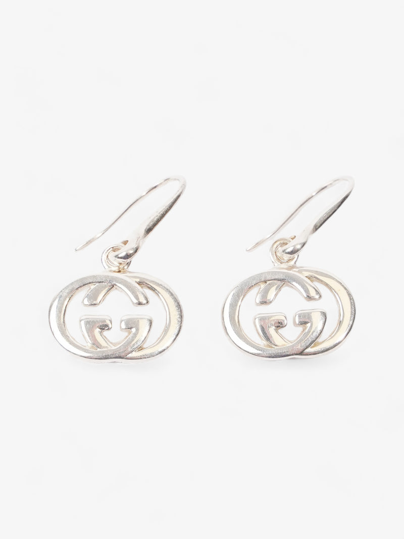  Interlocking G Drop Earrings Silver Silver Sterling