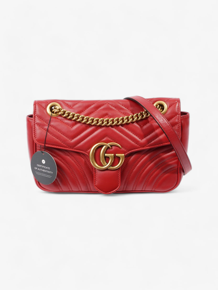 Gucci Marmont Flap Red Matelasse Leather Small Image 10