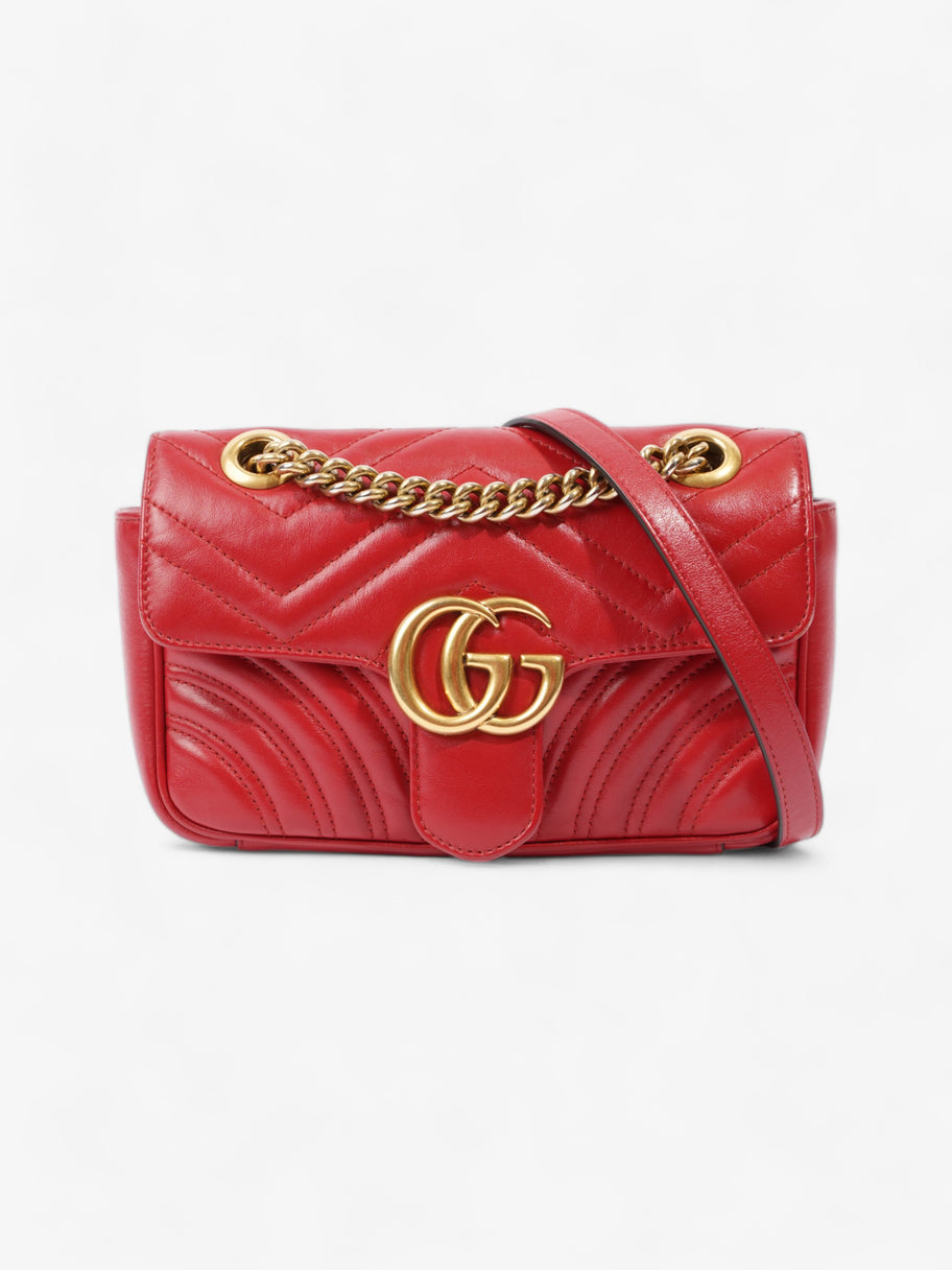 Gucci Marmont Flap Red Matelasse Leather Small Image 1