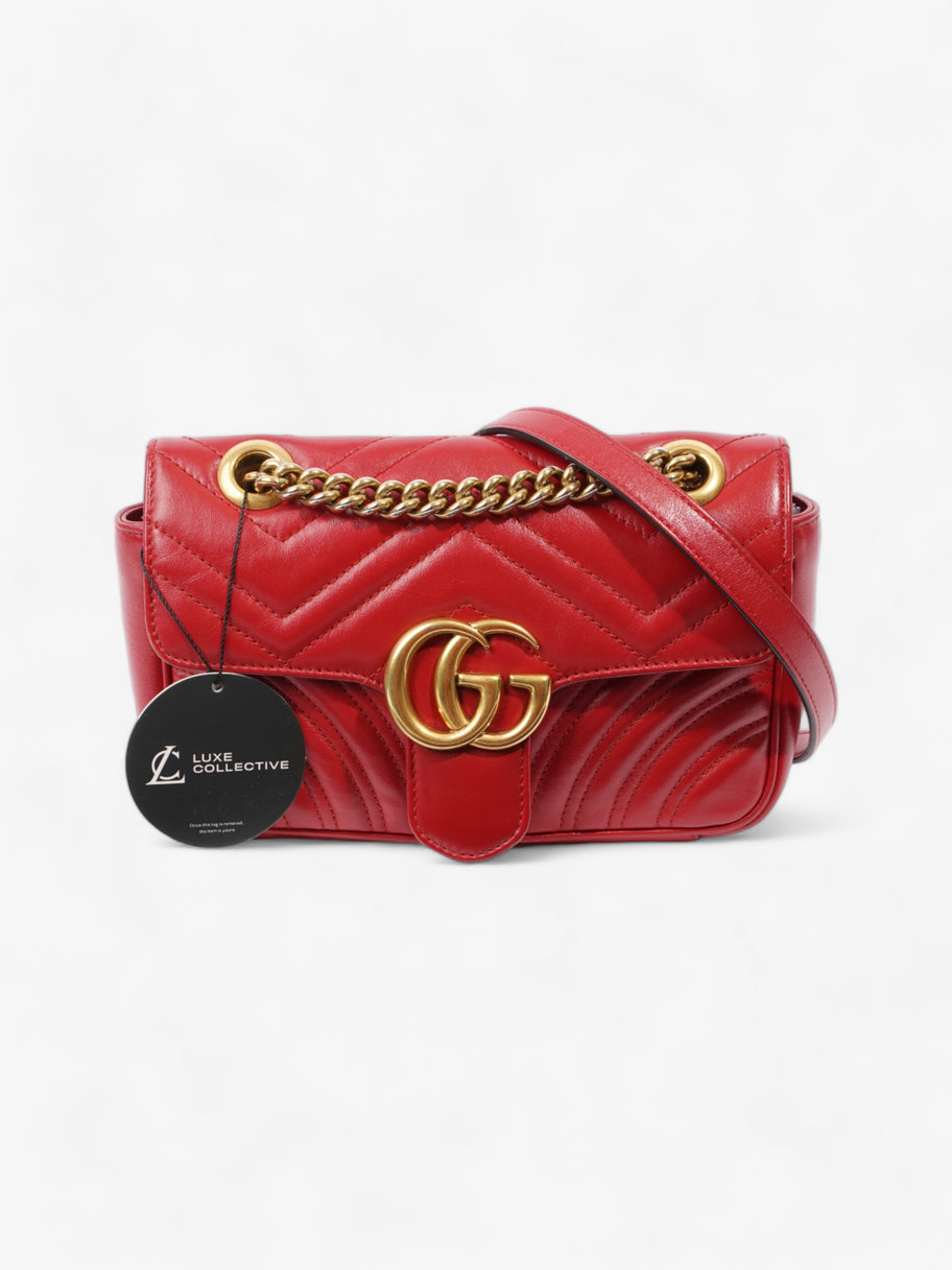 Gucci Marmont Flap Red Matelasse Leather Small Image 11