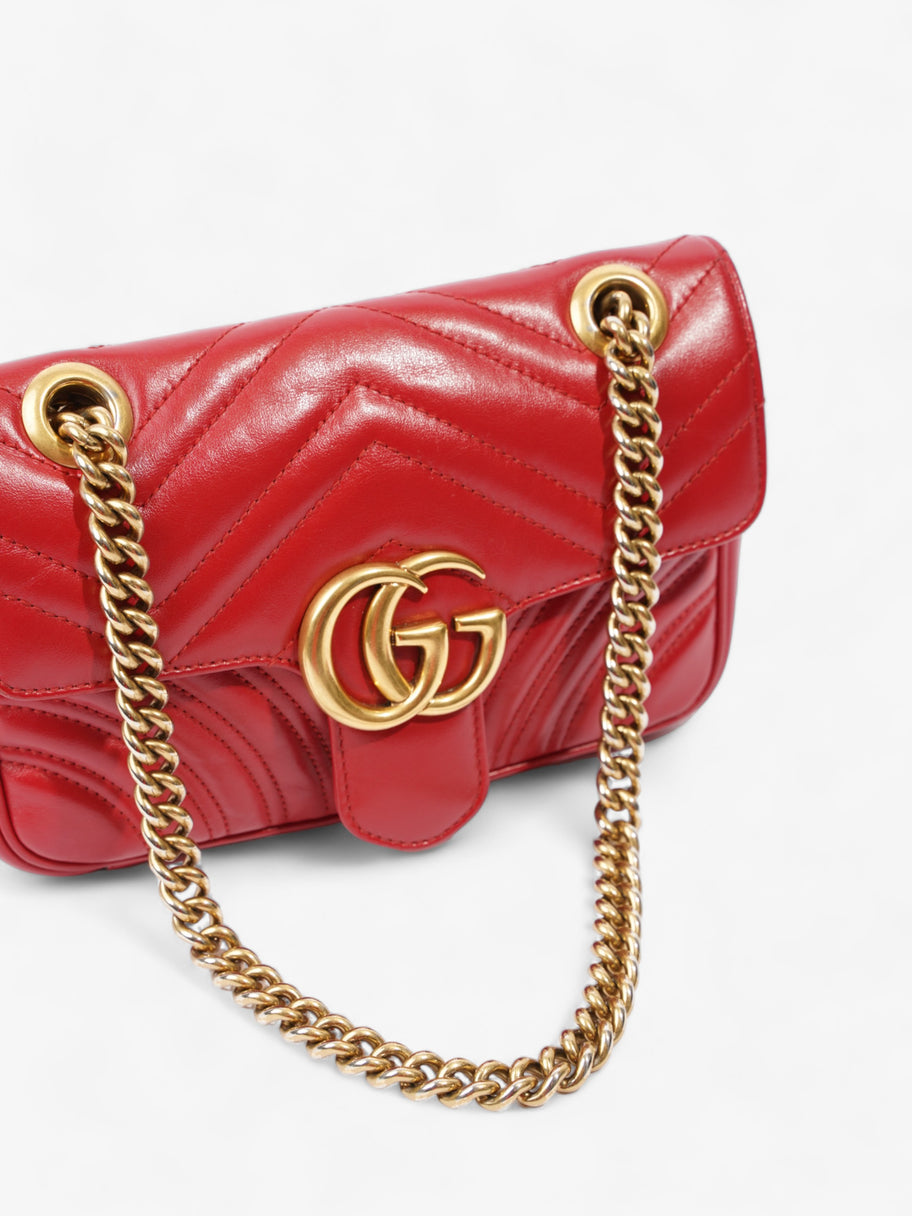 Gucci Marmont Flap Red Matelasse Leather Small Image 8