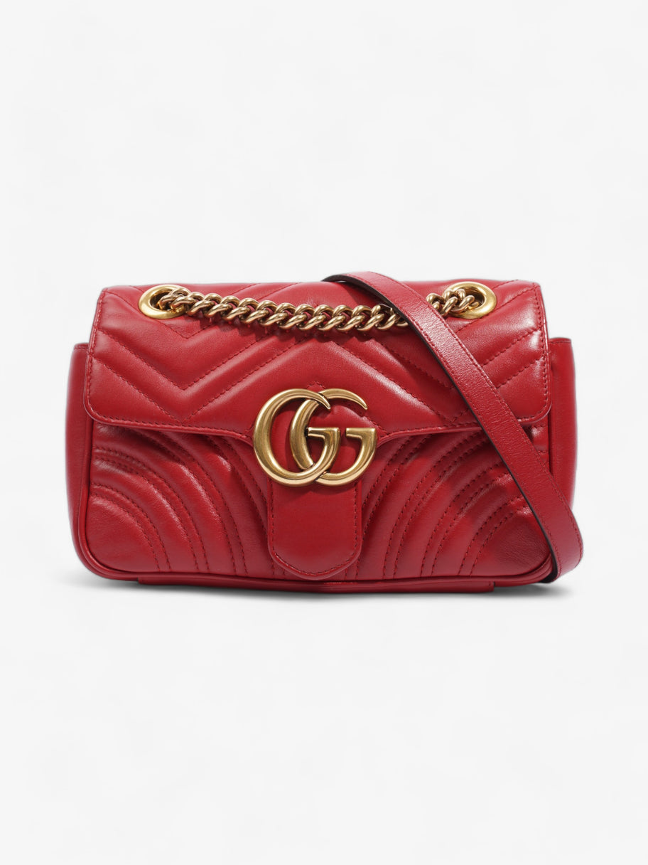 Gucci Marmont Flap Red Matelasse Leather Small Image 1