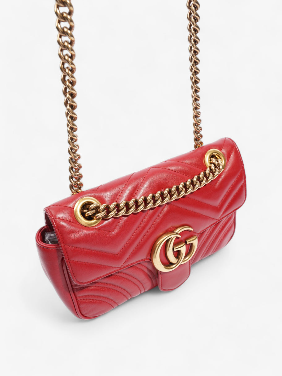 Gucci Marmont Flap Red Matelasse Leather Small Image 7