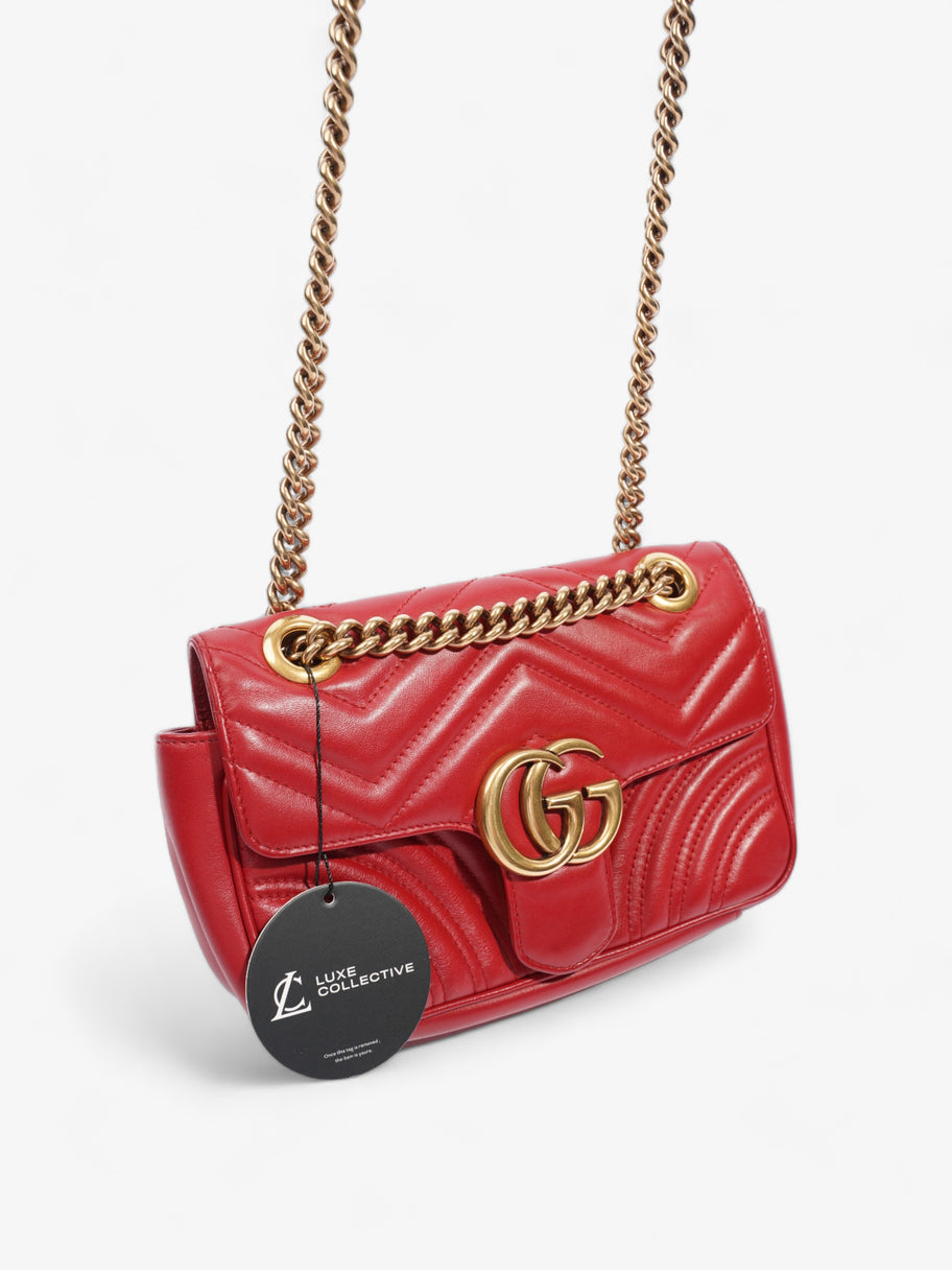 Gucci Marmont Flap Red Matelasse Leather Small Image 10