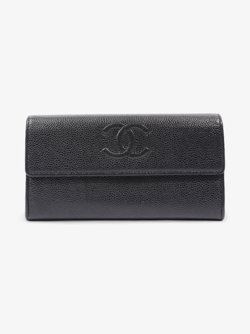  Coco Mark Caviar Wallet Black Black Caviar Leather